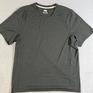 REI Co-op Mens Active T-Shirt Gray Short‎ Sleeve Crew Neck Athletic Top